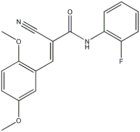 (2E)-2-cyano-3-(2,5-dimethoxyphenyl)-N-(2-fluorophenyl)acrylamide 结构式