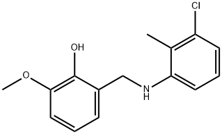 2-{[(3-chloro-2-methylphenyl)amino]methyl}-6-methoxyphenol Struktur