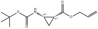 prop-2-en-1-yl (1R,2S)-rel-2-{[(tert-butoxy)carbonyl]amino}cyclopropane-1-carboxylate Struktur