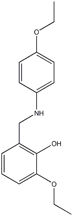 2-ethoxy-6-{[(4-ethoxyphenyl)amino]methyl}phenol Struktur