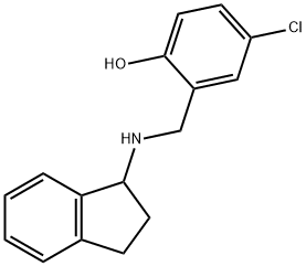 4-chloro-2-[(2,3-dihydro-1H-inden-1-ylamino)methyl]phenol 结构式