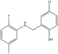 4-chloro-2-{[(2-fluoro-5-methylphenyl)amino]methyl}phenol 化学構造式