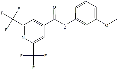 N-(3-methoxyphenyl)-2,6-bis(trifluoromethyl)isonicotinamide,,结构式