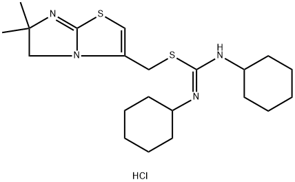 CarbaMiMidothioic acid, N,N'-dicyclohexyl-, (5,6-dihydro-6,6-diMethyliMidazo[2,1-b]thiazol-3-yl)Methyl ester, hydrochloride (1:2) Struktur