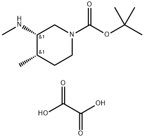 tert-butyl (3S,4S)-4-methyl-3-(methylamino)piperidine-1-carboxylate hemioxalate 结构式