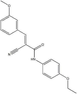 (2E)-2-cyano-N-(4-ethoxyphenyl)-3-(3-methoxyphenyl)acrylamide,,结构式