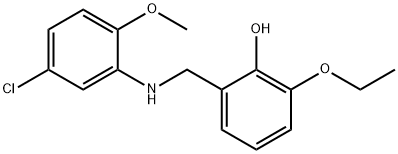 2-{[(5-chloro-2-methoxyphenyl)amino]methyl}-6-ethoxyphenol 化学構造式