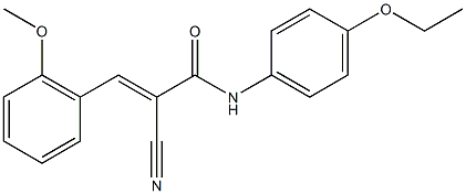 (2E)-2-cyano-N-(4-ethoxyphenyl)-3-(2-methoxyphenyl)acrylamide 化学構造式