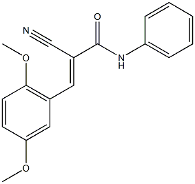 (2E)-2-cyano-3-(2,5-dimethoxyphenyl)-N-phenylacrylamide 化学構造式