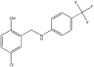 4-chloro-2-({[4-(trifluoromethyl)phenyl]amino}methyl)phenol,,结构式