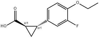(1S,2S)-rel-2-(4-ethoxy-3-fluorophenyl)cyclopropane-1-carboxylic acid,2055840-75-8,结构式
