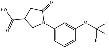 5-oxo-1-[3-(trifluoromethoxy)phenyl]pyrrolidine-3-carboxylic acid Struktur