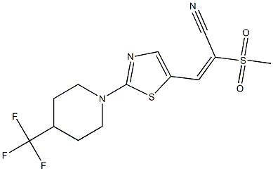 (E)-2-(methylsulfonyl)-3-{2-[4-(trifluoromethyl)piperidino]-1,3-thiazol-5-yl}-2-propenenitrile 结构式