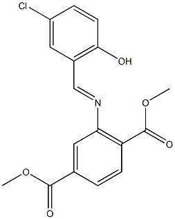 dimethyl 2-{[(1E)-(5-chloro-2-hydroxyphenyl)methylene]amino}terephthalate 化学構造式