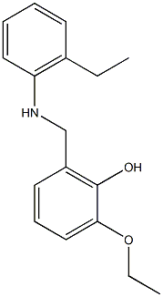 2-ethoxy-6-{[(2-ethylphenyl)amino]methyl}phenol 化学構造式