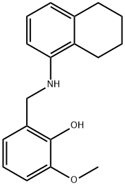 2-methoxy-6-[(5,6,7,8-tetrahydronaphthalen-1-ylamino)methyl]phenol 化学構造式