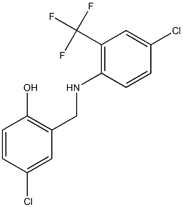 4-chloro-2-({[4-chloro-2-(trifluoromethyl)phenyl]amino}methyl)phenol,,结构式