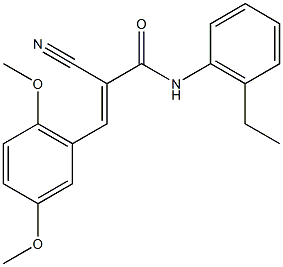 (2E)-2-cyano-3-(2,5-dimethoxyphenyl)-N-(2-ethylphenyl)acrylamide,,结构式