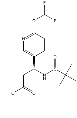 (3s)-tert-butyl 3-(6-(difluoromethoxy)pyridin-3-yl)-3-(1,1-dimethylethylsulfinamido)propanoate Struktur