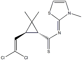 (1R,3S)-3-(2,2-dichloroethenyl)-2,2-dimethyl-N-[(2Z)-3-methyl-2,3-dihydro-1,3-thiazol-2-ylidene]cyclopropane-1-carbothioamide Structure