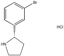 (2S)-2-(3-bromophenyl)pyrrolidine hydrochloride 化学構造式