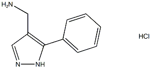 (5-phenyl-1H-pyrazol-4-yl)methanamine hydrochloride Structure