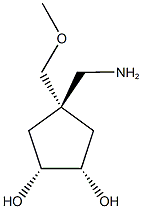 (1R,2S,4r)-4-(aminomethyl)-4-(methoxymethyl)cyclopentane-1,2-diol 化学構造式