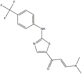 (2E)-3-(dimethylamino)-1-(2-{[4-(trifluoromethyl)phenyl]amino}-1,3-thiazol-5-yl)prop-2-en-1-one 化学構造式