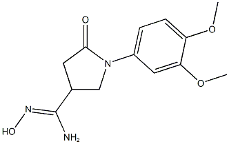 (Z)-1-(3,4-dimethoxyphenyl)-N'-hydroxy-5-oxopyrrolidine-3-carboximidamide 化学構造式