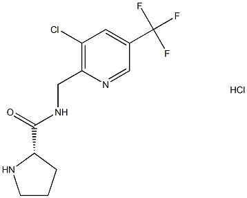 (2S)-N-{[3-chloro-5-(trifluoromethyl)pyridin-2-yl]methyl}pyrrolidine-2-carboxamide hydrochloride 化学構造式