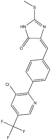 (4E)-4-({4-[3-chloro-5-(trifluoromethyl)pyridin-2-yl]phenyl}methylidene)-2-(methylsulfanyl)-4,5-dihydro-1H-imidazol-5-one Structure