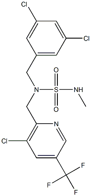 ({[3-chloro-5-(trifluoromethyl)pyridin-2-yl]methyl}[(3,5-dichlorophenyl)methyl]sulfamoyl)(methyl)amine 化学構造式