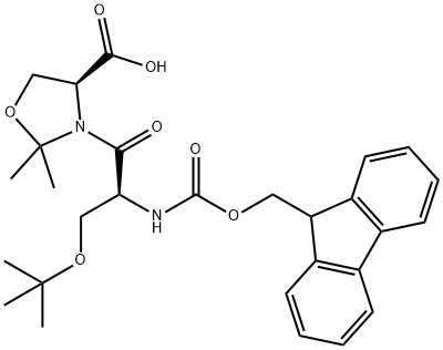 (4S)-3-[Fmoc-O-tert-ブチル-Ser-]-2,2-ジメチルオキサゾリジン-4-カルボン酸 化学構造式