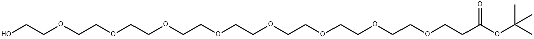 ヒドロキシ-DPEG®8-T-ブチルエステル 化学構造式