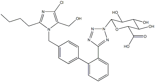 氯沙坦N2葡糖苷酸, 138584-35-7, 结构式