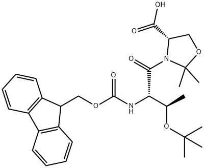 (4S)-3-[(2S,3R)-3-(叔丁氧基)-2-[[芴甲氧羰基]氨基]-1-氧代丁基]-2,2-二甲基-4-恶唑烷羧酸,1425938-63-1,结构式