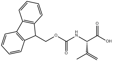(S)-2-(9H-フルオレン-9-イルメトキシカルボニルアミノ)-3-メチル-3-ブテン酸 化学構造式