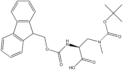 N-(9H-フルオレン-9-イルメトキシカルボニル)-3-(メチルtert-ブトキシカルボニルアミノ)-L-アラニン 化学構造式