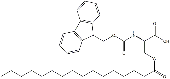 Fmoc-S-パルミトイル-Cys-OH 化学構造式