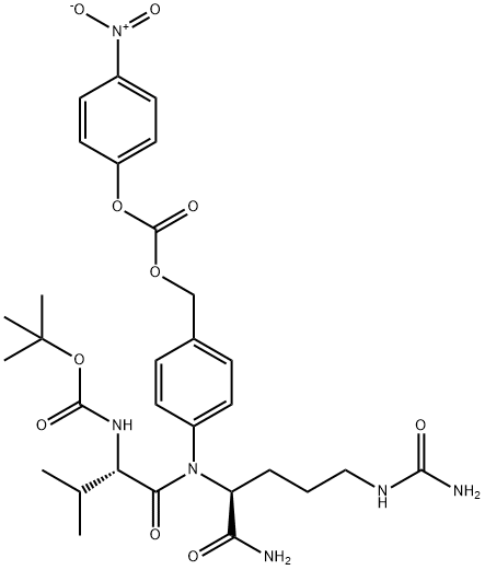 Boc-Val-Cit-PAB-PNP, 870487-10-8, 结构式