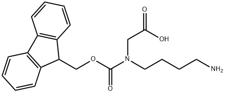 N-alpha-(9-Fluorenylmethyloxycarbonyl)-N-(4-aminobutyl)-glycine hydrochloride, 908117-93-1, 结构式