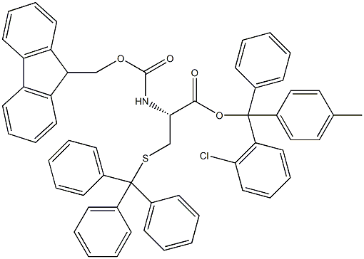 Fmoc-L-Cys(Trt)-2-chlorotrityl resin (100-200 mesh, > 0.5 mmol 结构式
