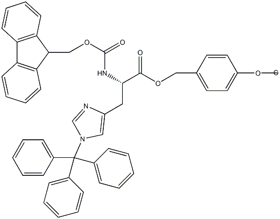 Fmoc-L-His(Trt)-Wang TG 化学構造式
