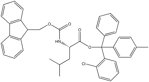 Fmoc-L-Leu-2-chlorotrityl resin (100-200 mesh, > 0.5 mmol,,结构式