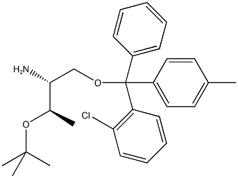 L-Thr(tBu)-ol-2-chlorotrityl resin (100-200 mesh, >0.5 mmol,,结构式