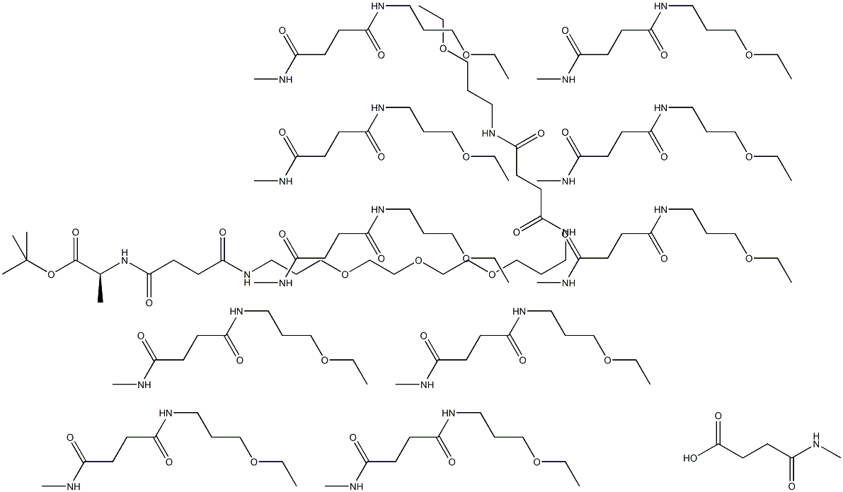 ALPHA-ALANINE-T-BUTYL ESTER, OMEGA CARBOXYLIC ACID PEG-DODECAMER (3869 DALTON),,结构式