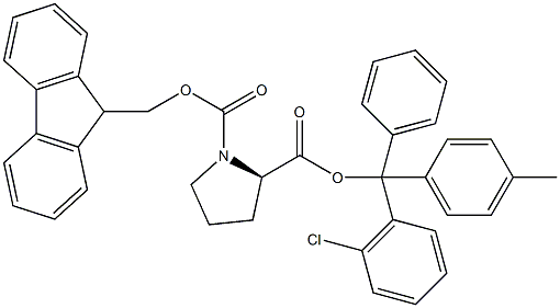 Fmoc-D-Pro-2-chlorotrityl resin (100-200 mesh, > 0.5 mmol 化学構造式
