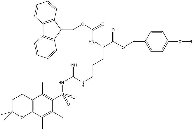 Fmoc-L-Arg(Pmc)-Wang TG,,结构式