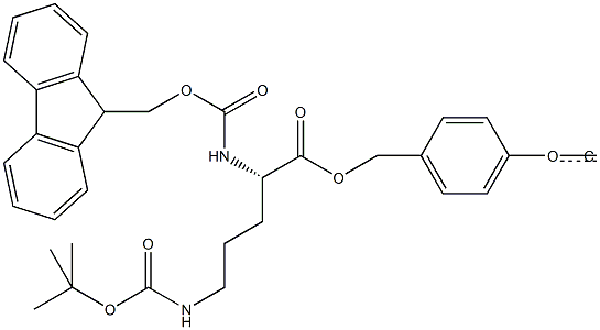 Fmoc-L-Orn(Boc)-Wang TG 化学構造式
