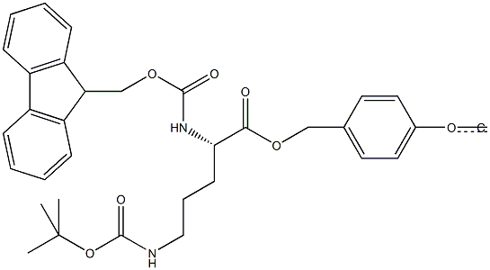 Fmoc-L-Orn(Boc)-Wang TG 结构式